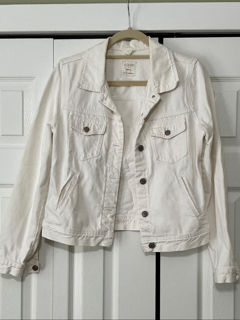 J. Crew Women's Off-White Denim Jean Jacket